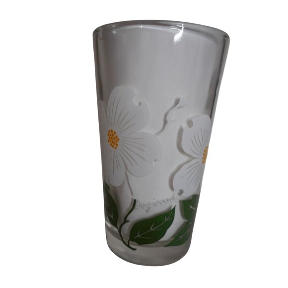 MCM Peanut Butter Drinking Juice Glass Tumbler Dogwood Estate find 5"  White - Picture 3 of 4